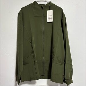 Mandala 3XL Women Scrub Jacket Olive Green Long Sleeve Full Zip Workwear Uniform